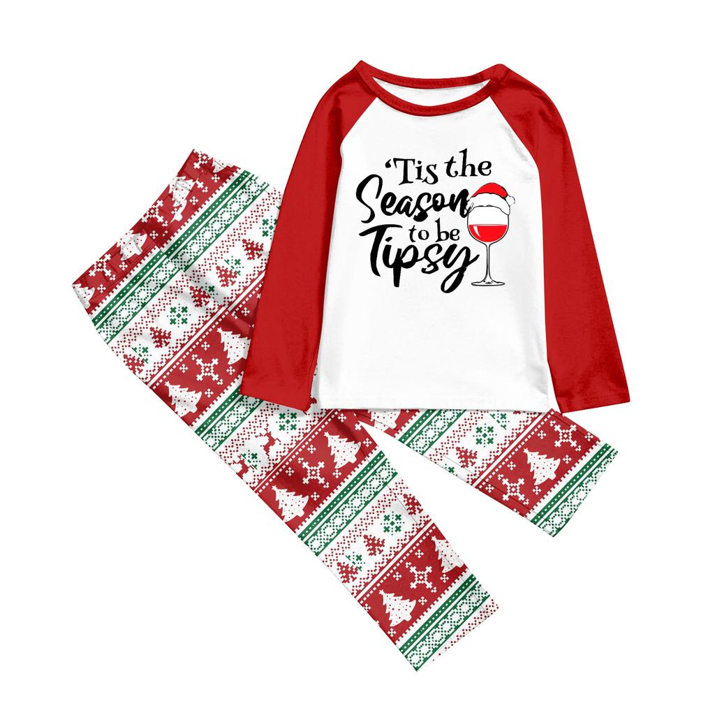 Familienpassende Drucksets Pyjamas Loungewear Outfits Familienpassendes Langarm-Oberteil+Hose Set