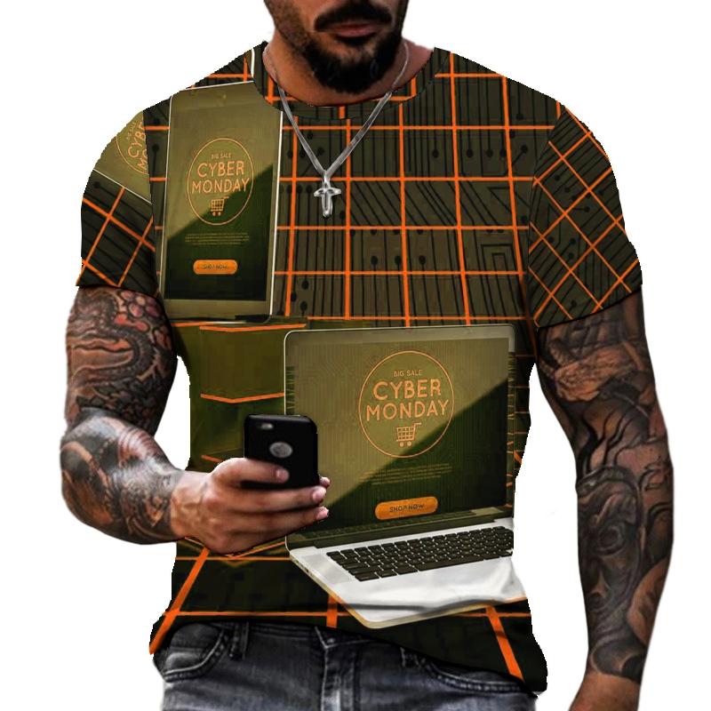 Роскошные мужские футболки с 3D принтом — фото 14