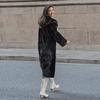 Women Coat  Autumn/Winter New  Long Coat Hooded Knee Length European fur Coat Female Solid Color