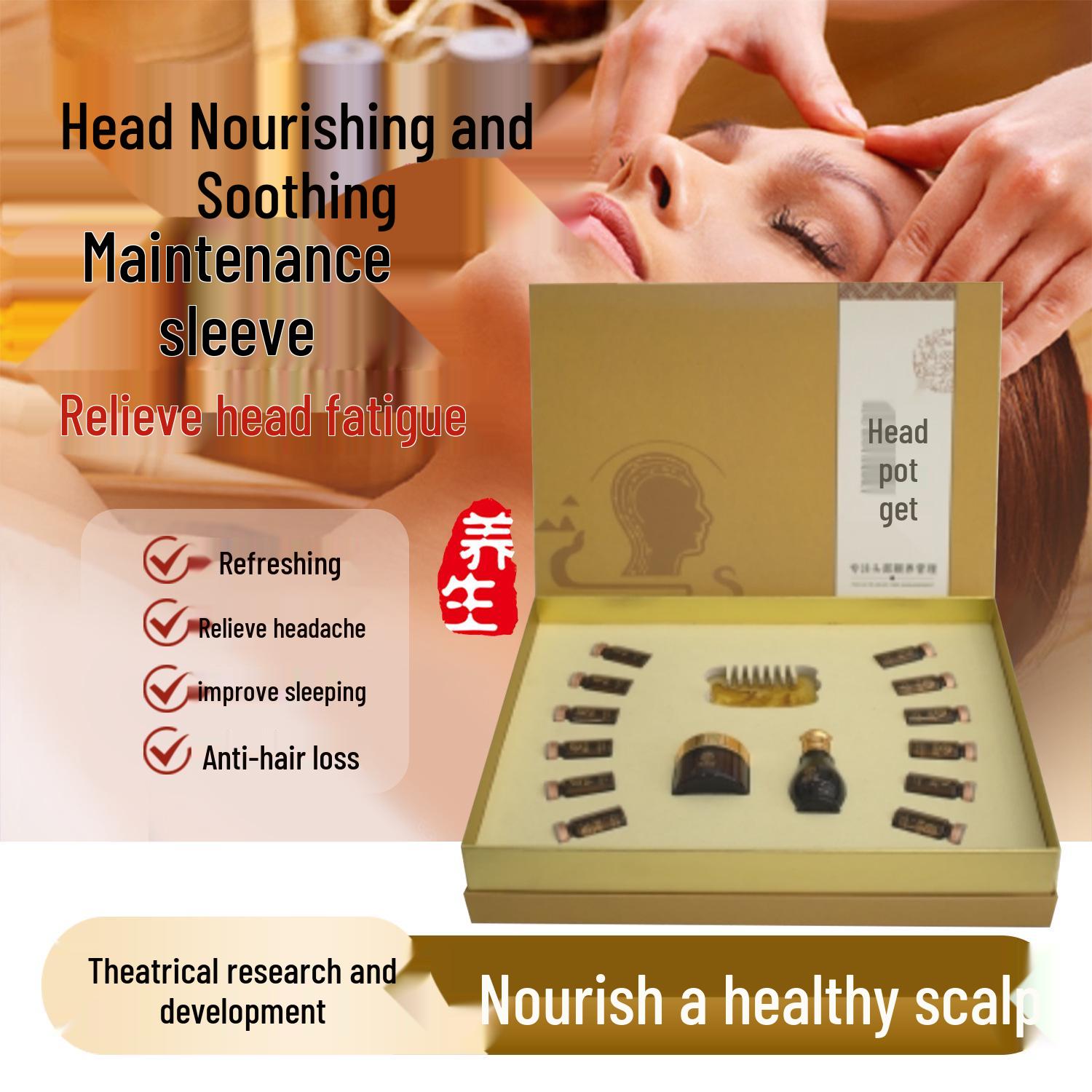 Herbal Massage & Sleep Therapy Oil Set: Unblock Meridians & Enhance Sleep Quality Head Therapy Health Set [Not Online]