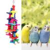 2 Stück Vogel hängender Holzblock Aktivität Klettern Kauen Schaukelständer Käfig Wandspielzeug für Papagei