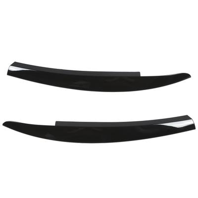 2PcsSet Front Headlight Eyebrow Eyelid Strips Cover Trim Glossy Black Lightweight ABS Exterior