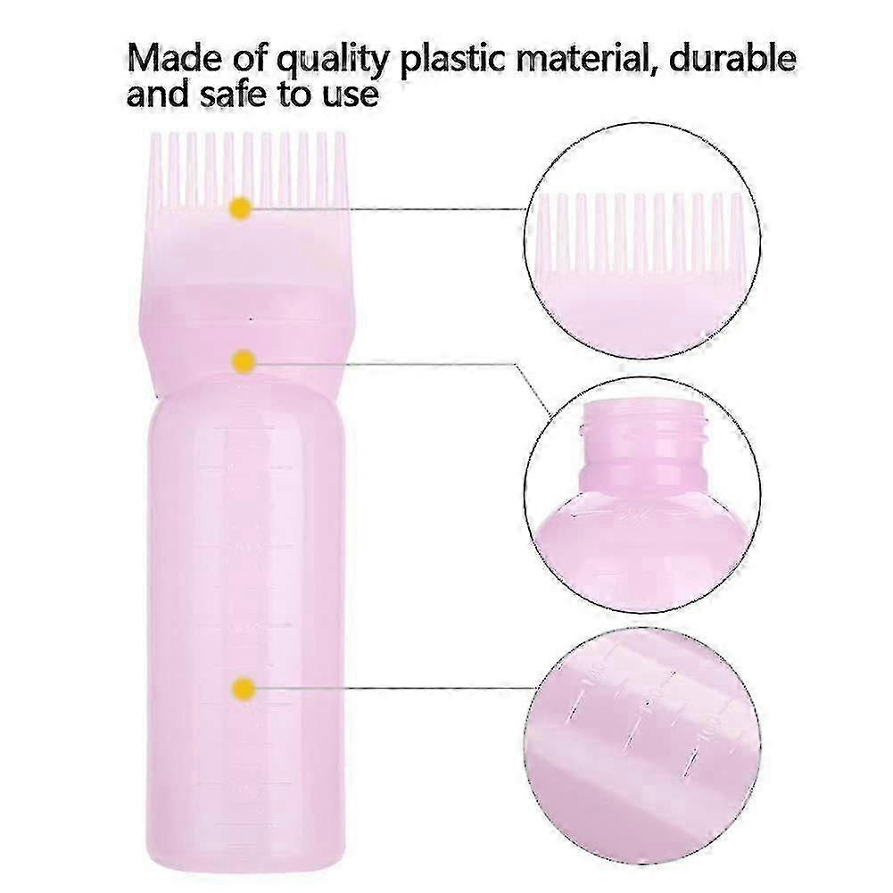 Root Comb Applicator Bottle for Hair Dye with Brush and Graduated Scale for Precision Application