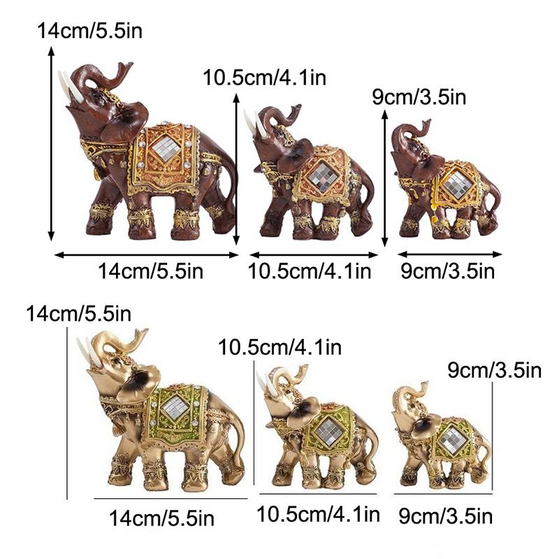 Traditional Chinese Feng Shui Lucky Elephant Statue Resin Animal Sculpture Elephant Figurine Ornament Home Decoration