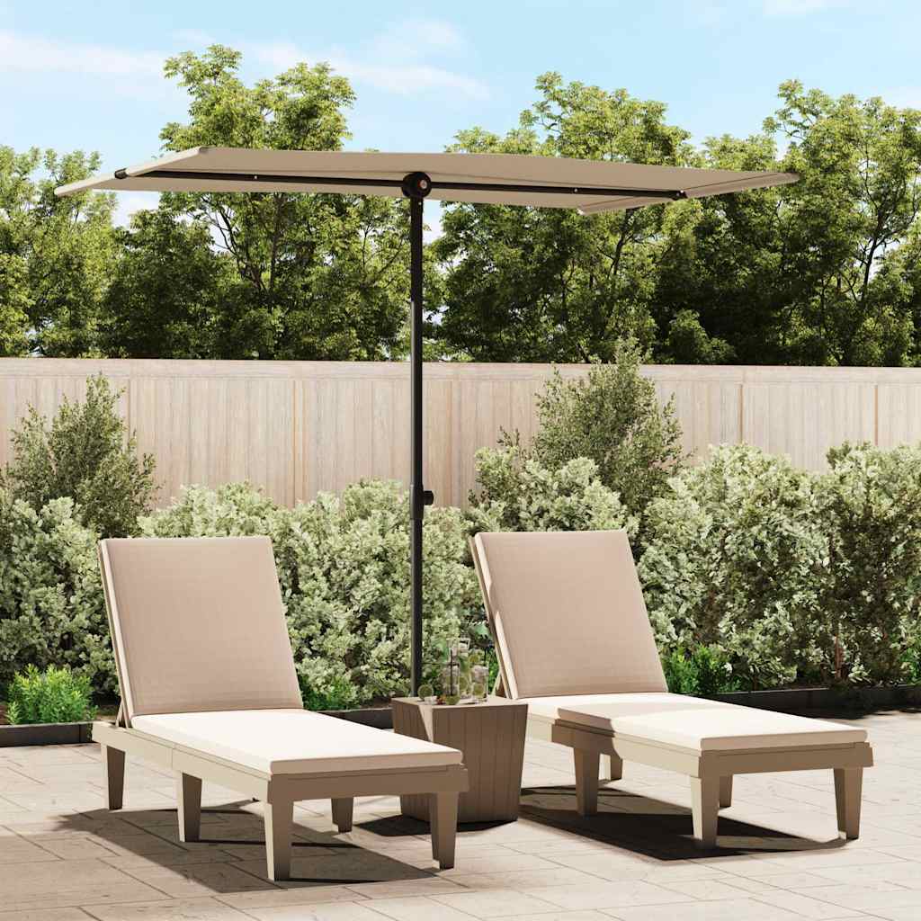 Rectangular Garden Umbrella with Aluminum Pole 2 x 1.5 m Taupe