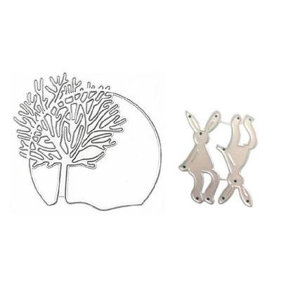 Bunnies Cutting Dies Scrapbooking Stencils Tree Shape Carbon Steel Die Cut Templates for Card Making Scrapbooking