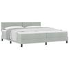 Lit à sommier Box avec matelas Gris clair 200x200 cm Velours 3339260