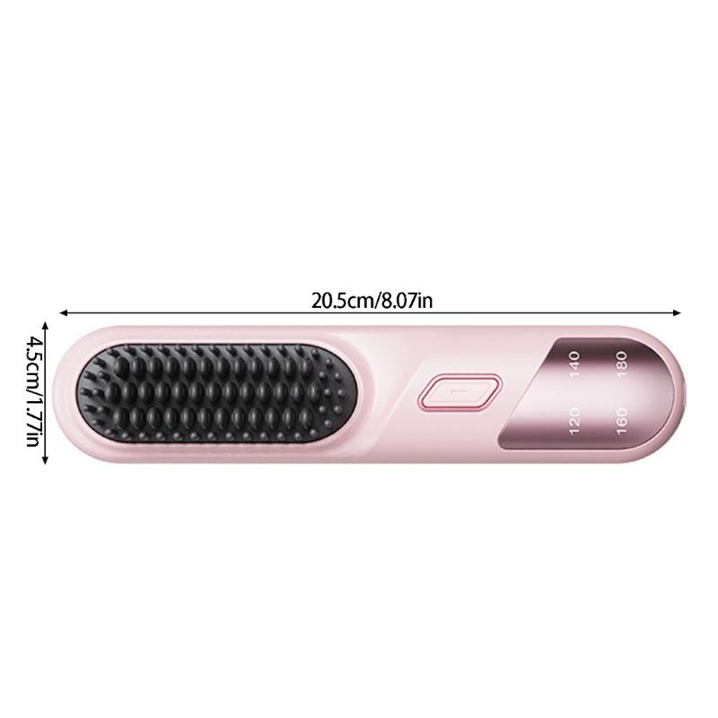 Small Travel Friendly Straightening Brush With MCH Ceramic Heating Technology And USB C Charging