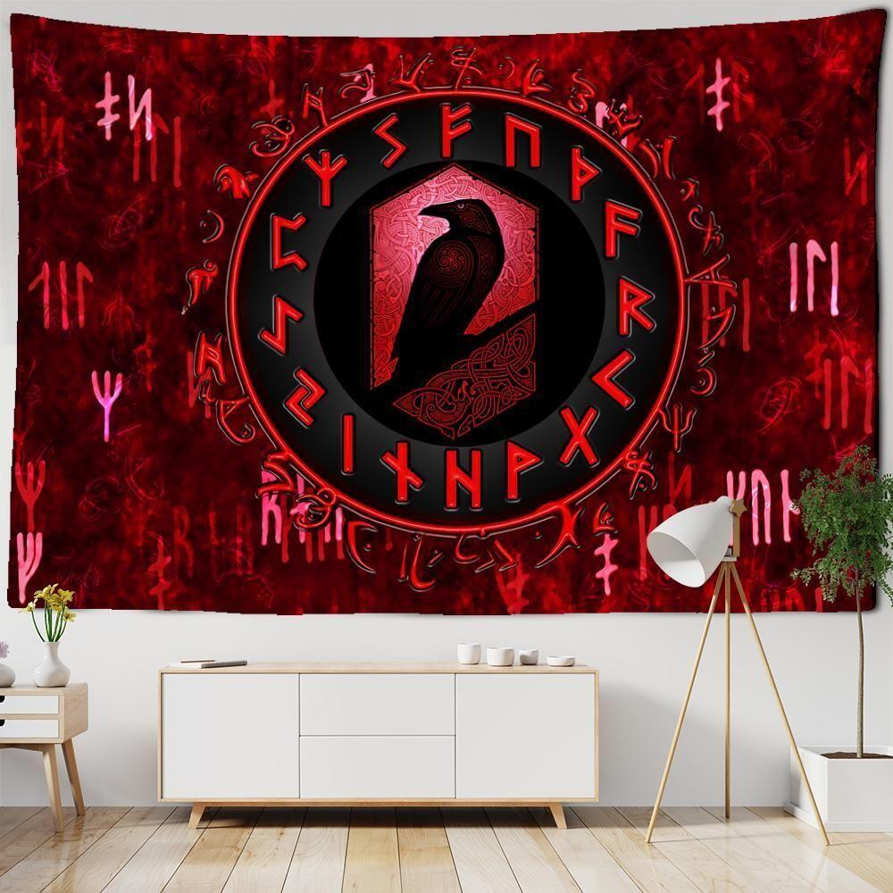 Tapestry art viking raven on the wall 75x100