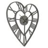 Metal Heart Grey Wall Clock