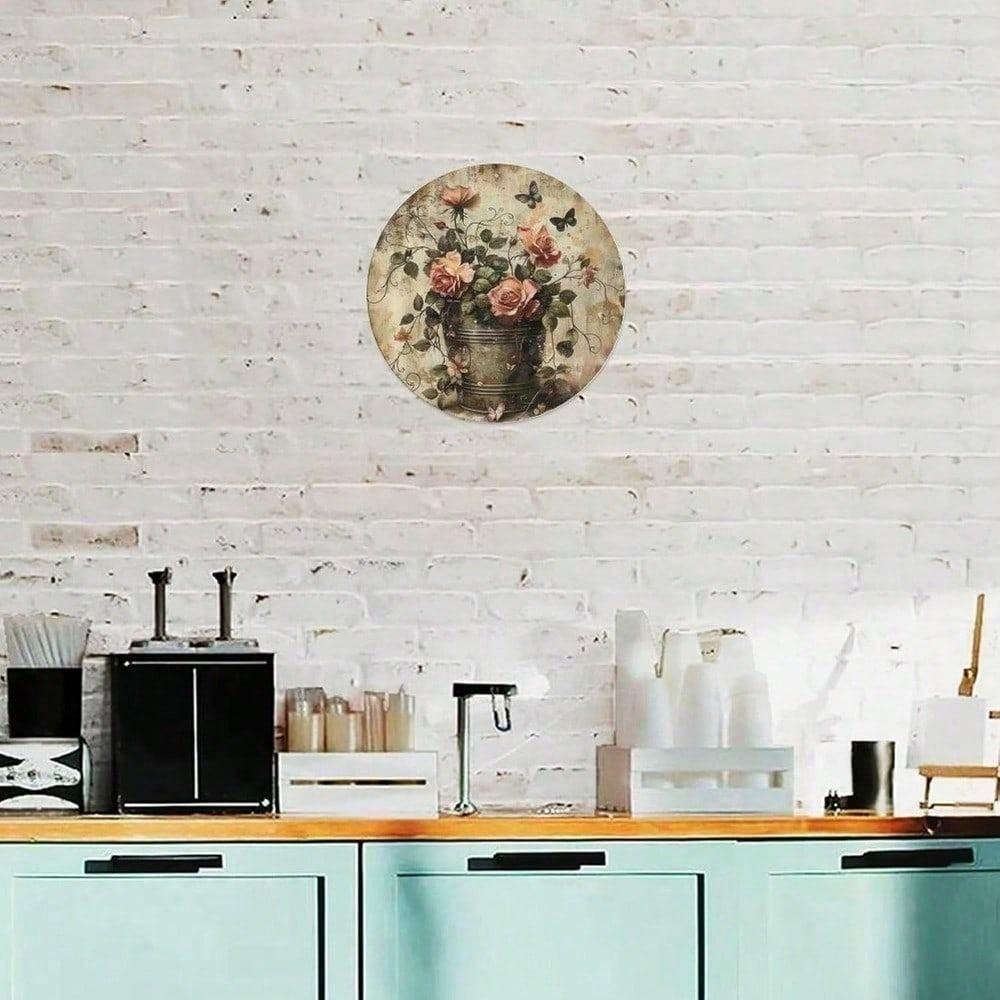 Vintage Round Metal Tin Sign 8 Inch Retro Wall Art Home Cafe Decor Weatherproof