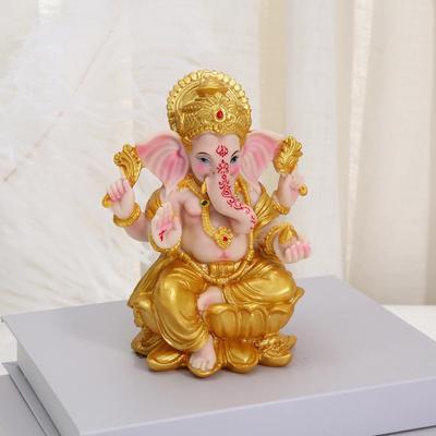 Resin Ganesha Statue Hindu Elephant God of Wisdom & Success Handcrafted Home Altar Decor for Diwali Puja Office Gift Idea