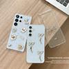 Hollow Bow Glue Transparent Glitter Phone Case for Samsung A14 Love S25 Bow Tie S24 Flower S23