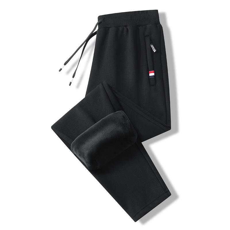 

Мужские модные флисовые спортивные штаны с манжетами: Свободный крой, Большой размер, Повседневный и Универсальный для Весны, Осени и Зимы. 3XL