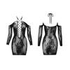 Sexy Lingerie Women Sexy Lace Hollowed-Out Nightgown Transparent Bodycon Dress