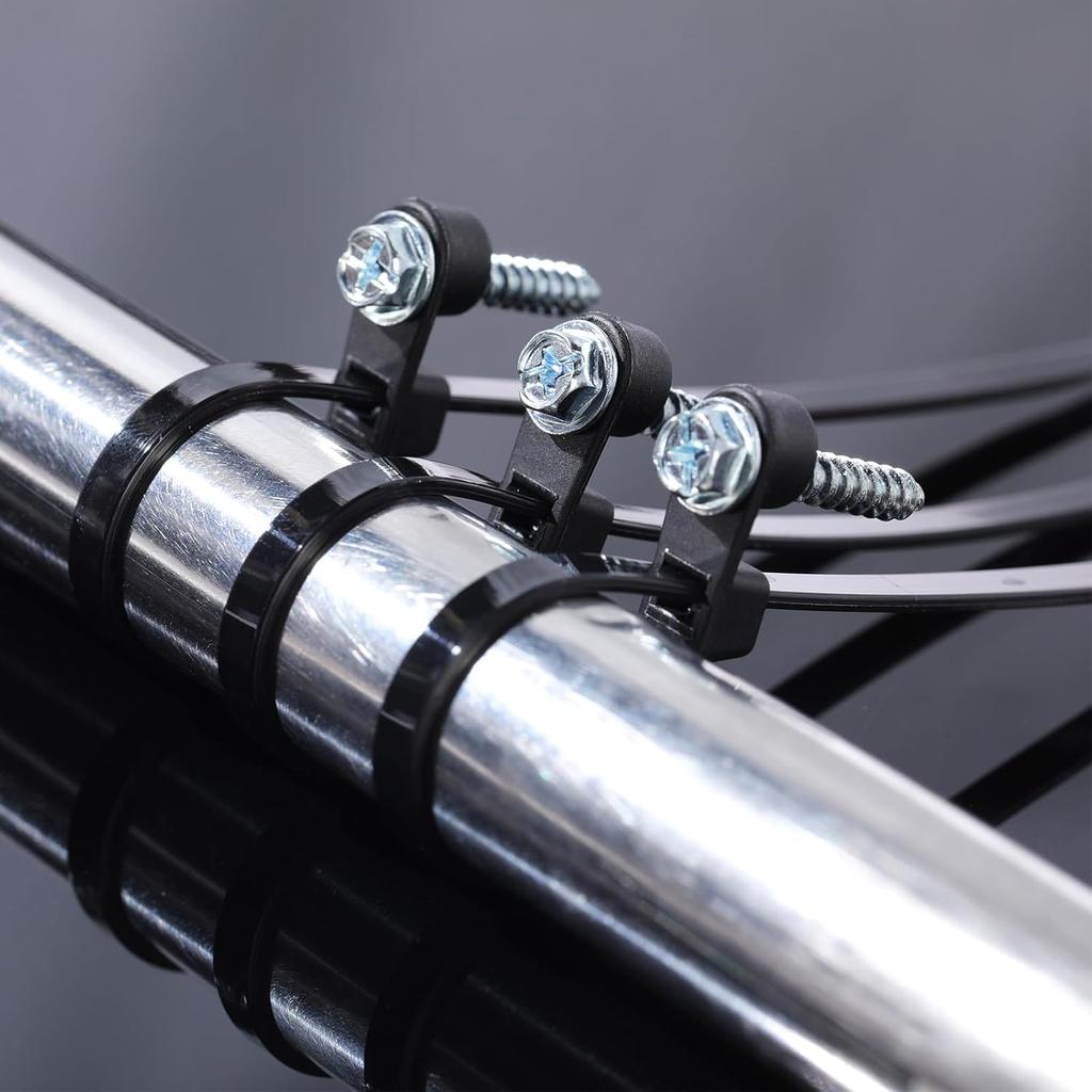 Reusable Screw Hole Cable Ties Self-locking Cord Ties Straps Fastening Loop Office Organizer Heavy Duty Adjustable Cord Zip Tie