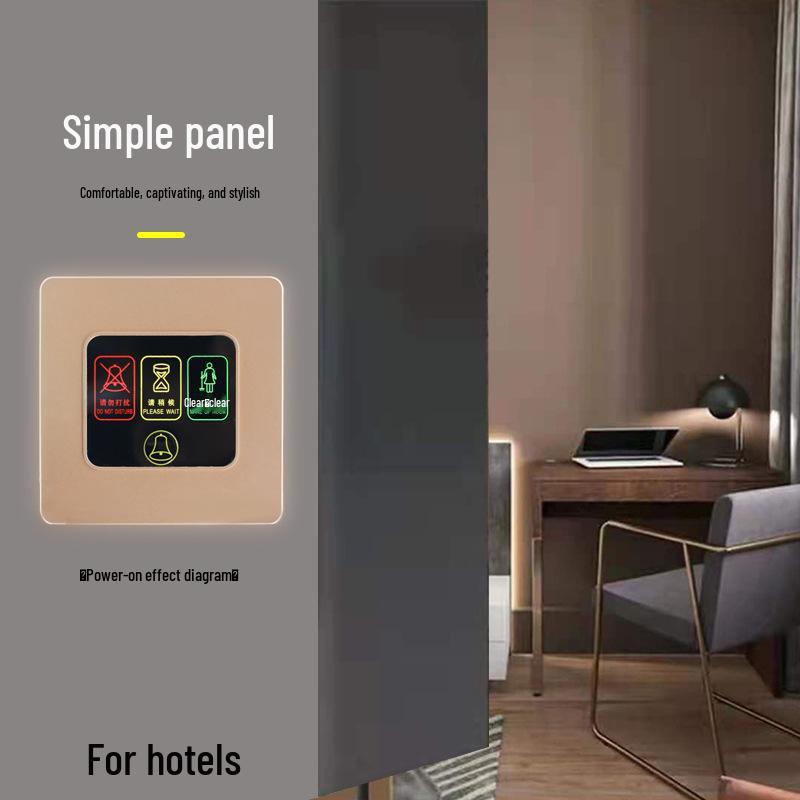 86-Type Hotel Door Switch: Do Not Disturb, Clean Now, Doorbell & LED Indicator