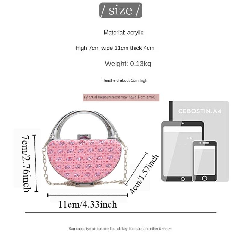 Luxury Mini Crossbody Bag Shinny Metal Lipstick Bag New Trendy Evening Clutch Bag  Woman