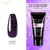 Solid Nail Extension Gel 12 Colors Glitter UV LED Fast Cure No Cling Film 30ml Slip Gel
