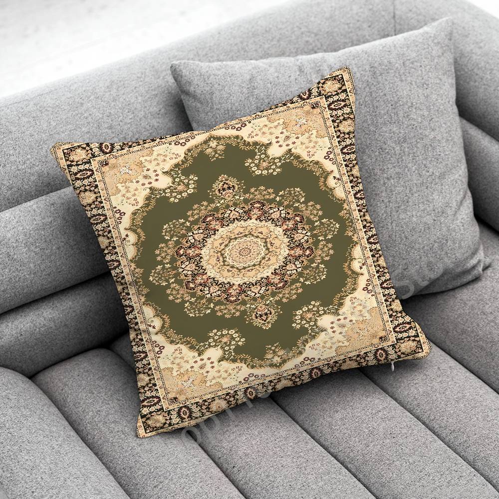 Persian Carpet Floral Pattern Throw Pillow Case For 50x50cm 40x40cm 55x55cm 45x45cm 30x30cm Square Bedroom Pillowcase Cover