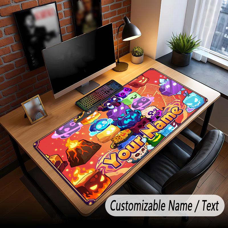 Custom Name Text Big Mouse Pad,Blox Fruits Soft Non Slip Extended Desk Mat For Home Office