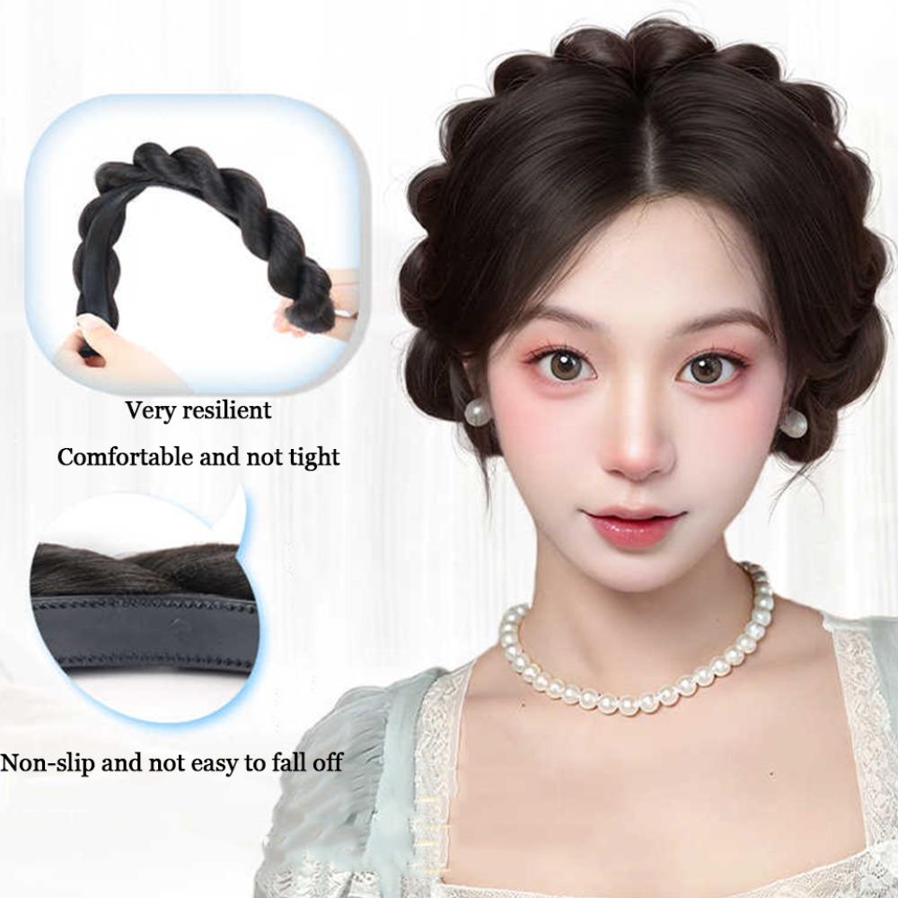 Bohemian Twist Braided Hair Bands Headwear Synthetic Headband Wigs French Princess Headband  Summer