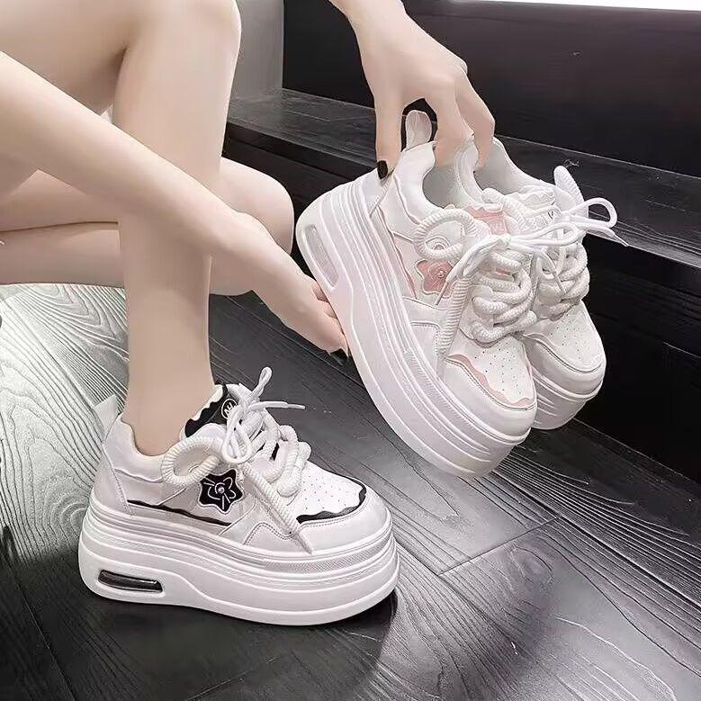 Student platform sports women's autumn new versatile small height-increasing muffin board shoes