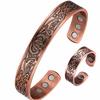 Magnetic Bracelet with Open Ring Set for Men Adjustable Vintage Jewelry
