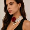 White Lace Collar Female Gothic Rose Niche Design Vintage Versatile Clavicle Chain Neck Chain Accessories