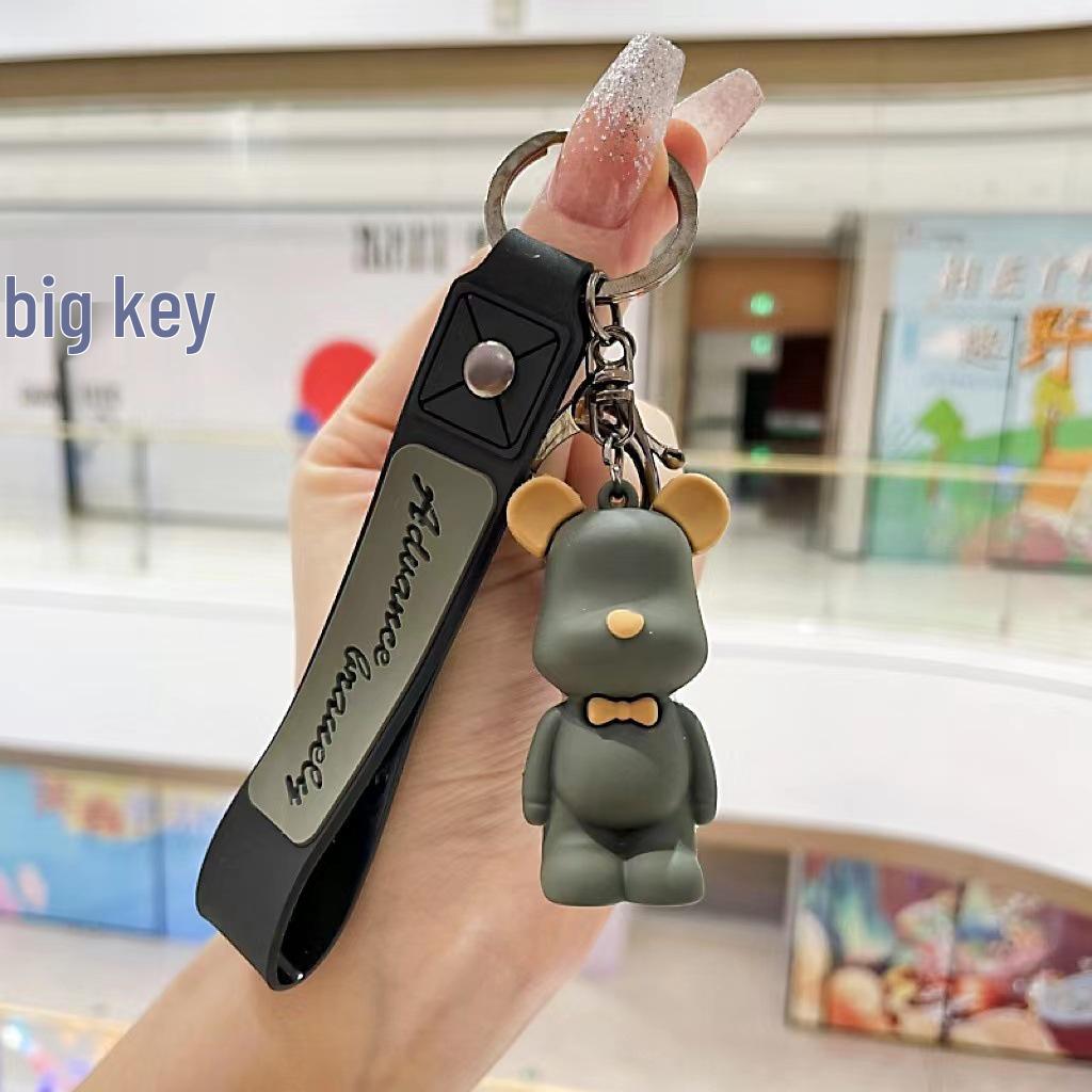 Nordic Cartoon Bear Keychain: Cute, Versatile Bow Tie Pendant for Bags and Cars