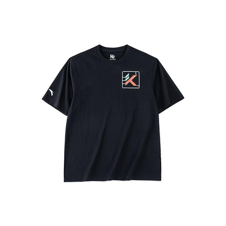 Anta T Shirts Men's Black Crew Neck Moderate Straight Fit 152321177-4