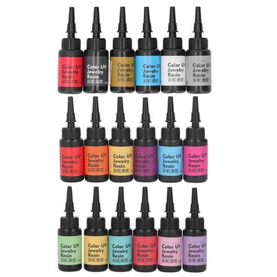6 Stück 10ml UV-Harz Einfache Anwendung Schnellhärtend Leuchtende lebendige Farbe Weit verbreitetes UV-Epoxidharz für DIY