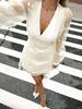 Elegant Embroidered Chiffon Long Sleeve Dress - Perfect for Romantic Dates, Weddings, and Island Vacations
