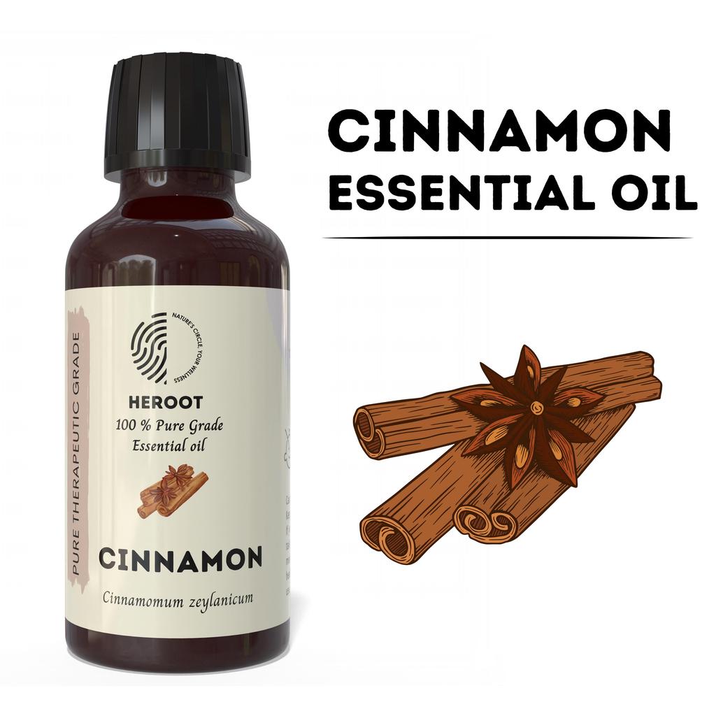 Heroot Skořicový esenciální olej | Cinnamomum Verum | 100% čistý esenciální olej