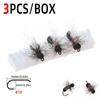 6pcs/Box Fly Fishing Flies Dry Fly Black Foam Ant for Riverine Trout, Panfish, Bass, Grayling, and Carp Fishing Lures