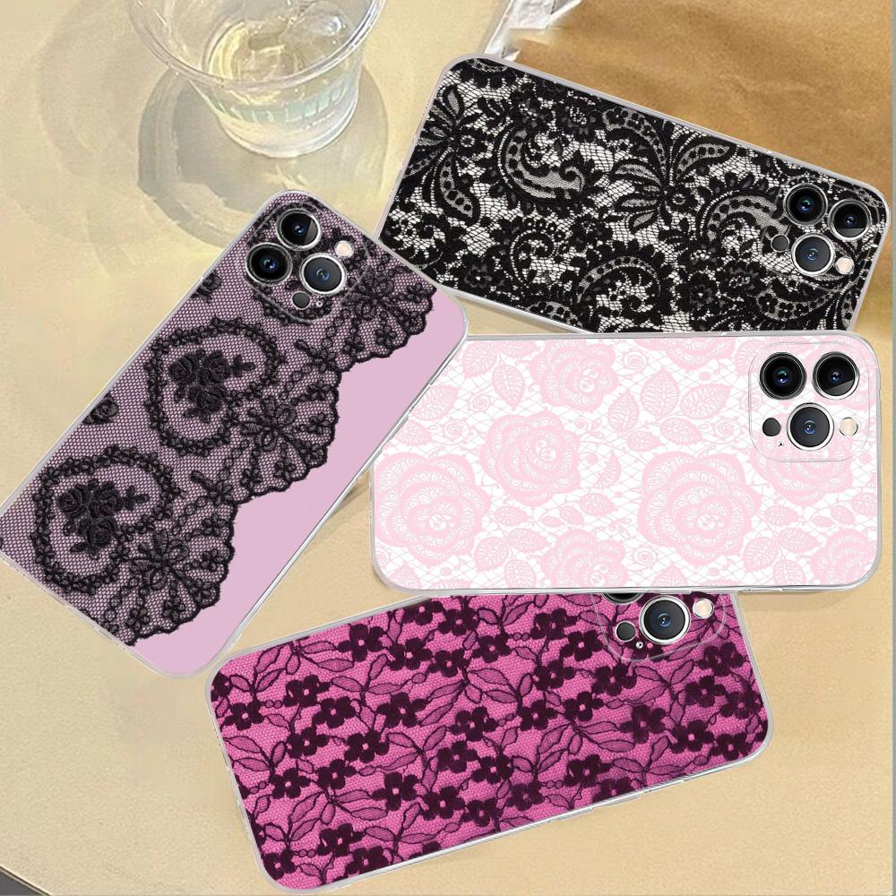 Lace Style Cool Girl Phone Case For IPhone 16 15 14 13 12 Mini 11 Pro XS Max X XR SE 6 7 8 Plus Soft Silicone Cover