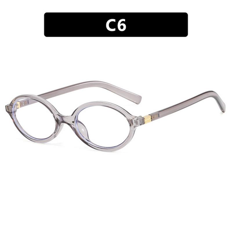 Myopia Reading Glasses Frame Oval Shape Flat Lens Small Frame Retro Korean Style Natural Look Bookworm Eyeglasses
