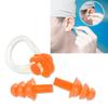 4 Stück Wasserdichte Weiche Silikon Schwimm-Ohrstöpsel Ohrenschützer Nasenklammern Klemmen Set Werkzeuge(Orange)