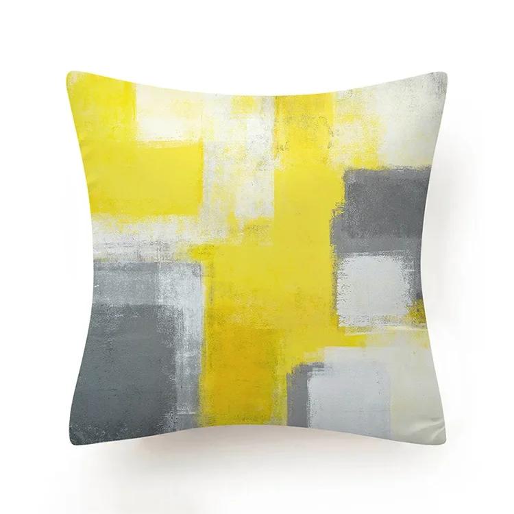 30X50/40X40/45X45CM Abstract Oil Painting Geometry Cushion Cases Yellow Blue Green Modern Abstract Art Pillows Case Sofa Pillows