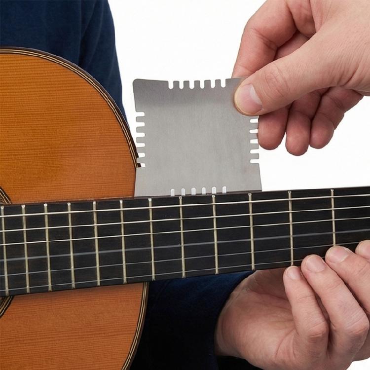 4Pcs Guitar Notched Gauge Ergonomic Guitar Setup Tools Metal Fretboard Measuring Tool for Bass Acoustic Guitar