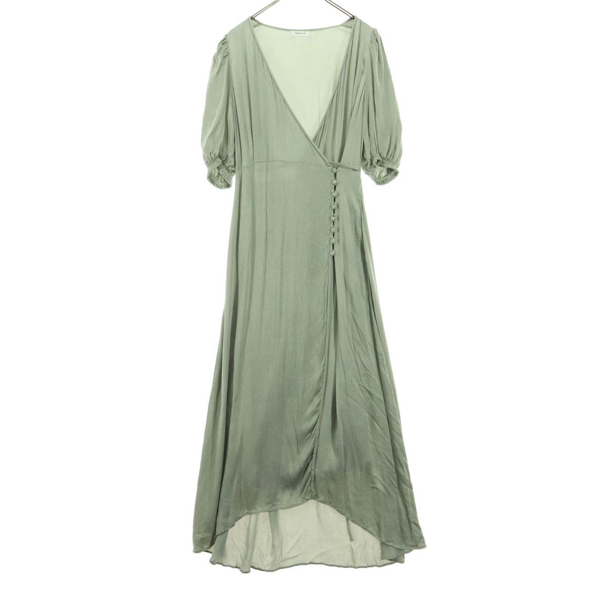 

Косметические товары FRAY I.D Короткий рукав Сатин Асимметричный подол Длинное платье Женщины Б/у