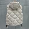 FASHION 2024 New White Duck Down Short Hooded Letter Drawstring Vest Winter Vest Down  Side Buckle  Trendy Clothes