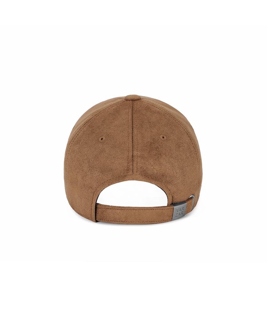 Bajal Va Curved Oval Metallic Suede Ball Cap Brown