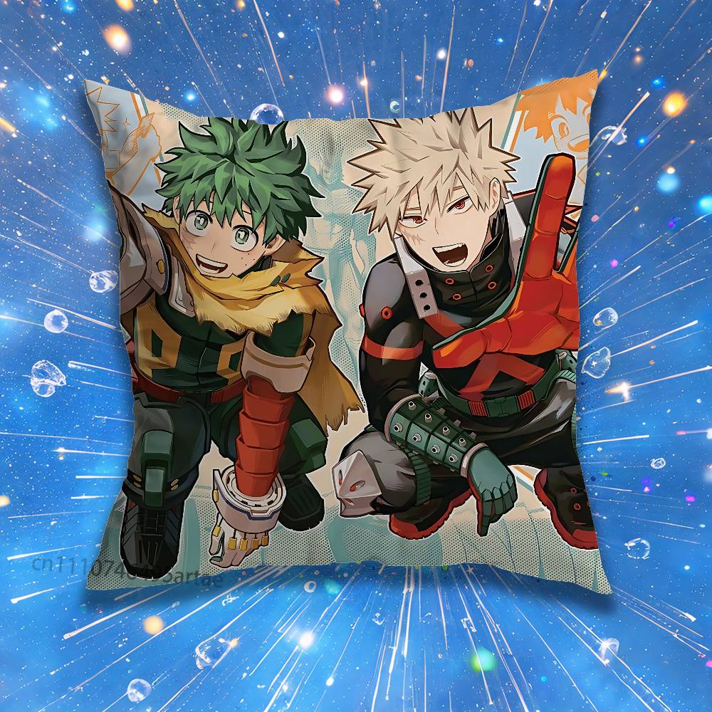 B-Bakudeku Hero Anime A-Academia Laser Pillow for Sofa Seat Chair Decorative/Modern Home Decor Print Throw Cushion