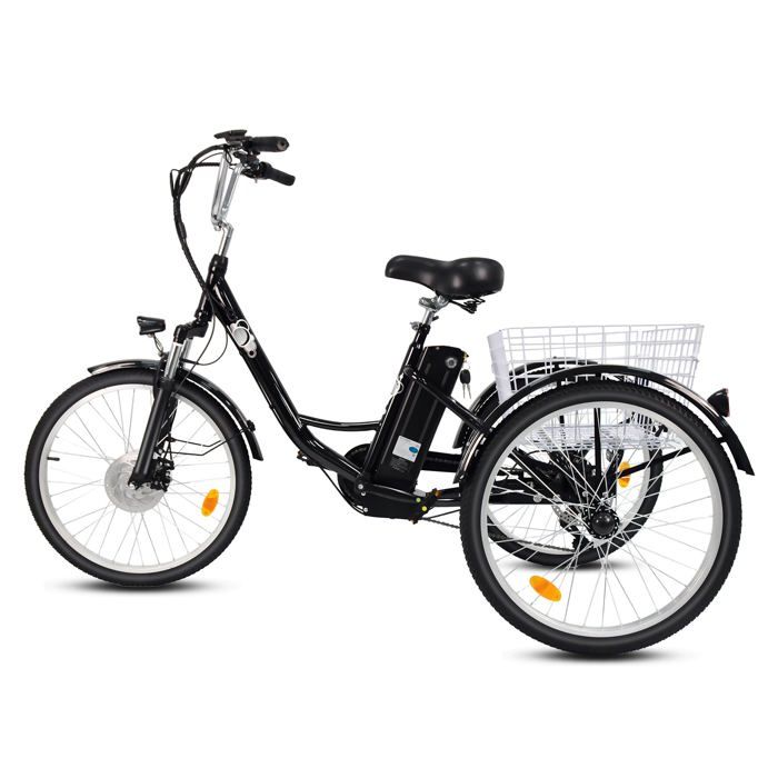 6MSKS 24" elektrische driewieler 250W krachtige motor 36v15ah afneembare batterij langste actieradius 31 mijl recreatie