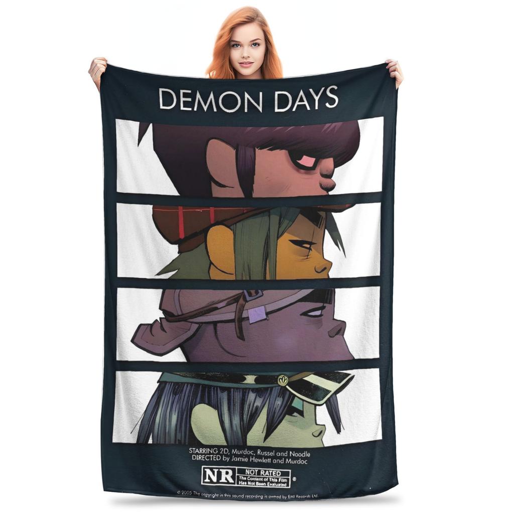 Music Band G-gorillazs Blanket Warm Soft Fashion Plush Throw Blanket For Students Couch Chair Flannel Bedspread Bed Cover