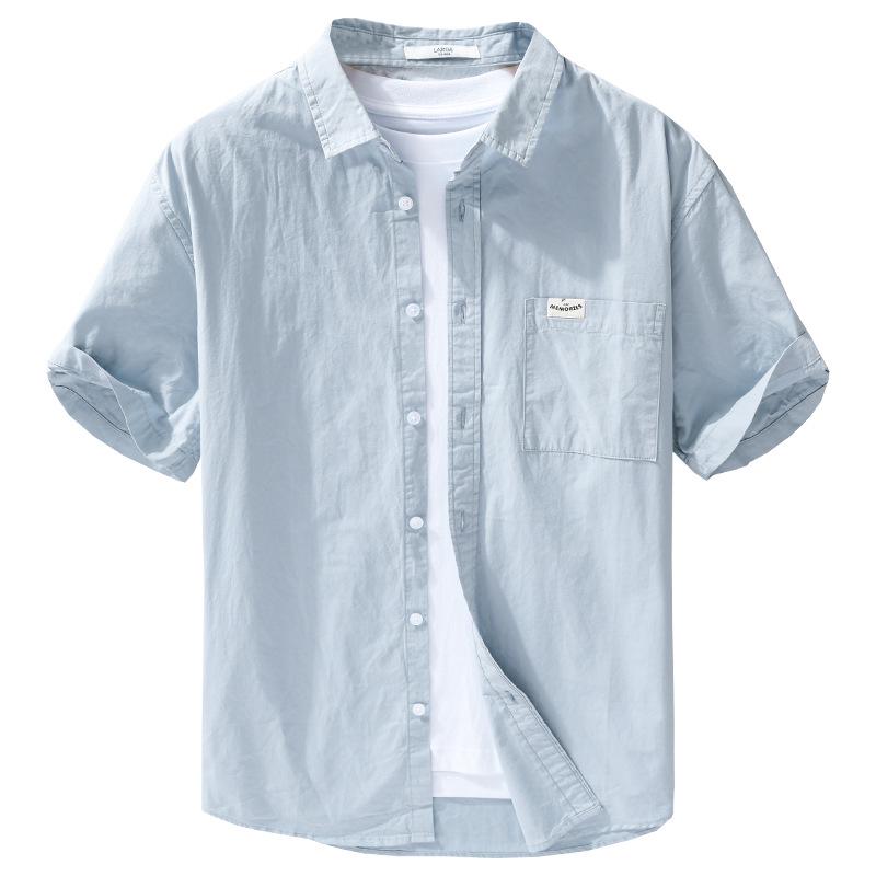 Men's Summer Cotton Shirt - Japanese Style, Fresh Solid White