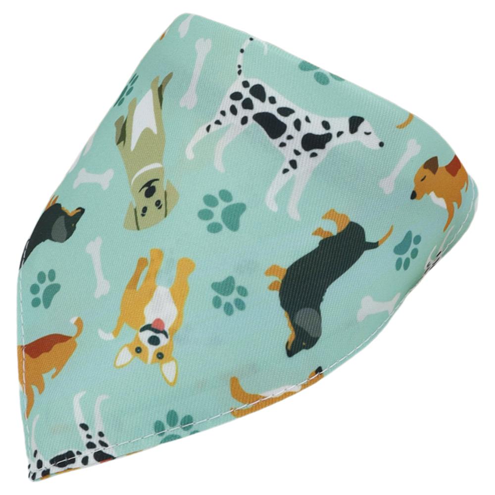 Adjustable Pet Bandana Cotton - Dog Cat Cartoon Print Drool Bib for Daily Use, Triangle Scarf Puppy Kitten Neckwear