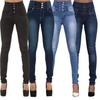 Damen Denim Skinny Ripped Hose Hohe Taille Stretch Jeans Lange Bleistifthose