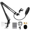 HomLead Microphone Arm Microphone Stand Condenser Microphone Stand Extendable Live Commentary Streaming Recording Karaoke Pop Guard Conversion Adapter